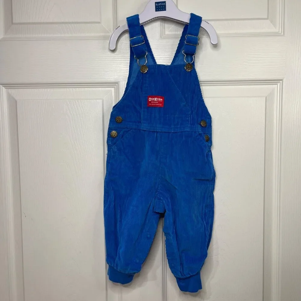 Vintage OshKosh Vestbak Corduroy Overalls Unisex Baby Size 18M USA Made‎ Crane